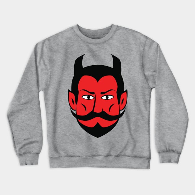 Red Devil Face Crewneck Sweatshirt by Baggss